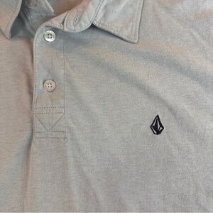 Volcom Collared Polo Shirt Solid Light Blue Mens XL Short Sleeves - (503)